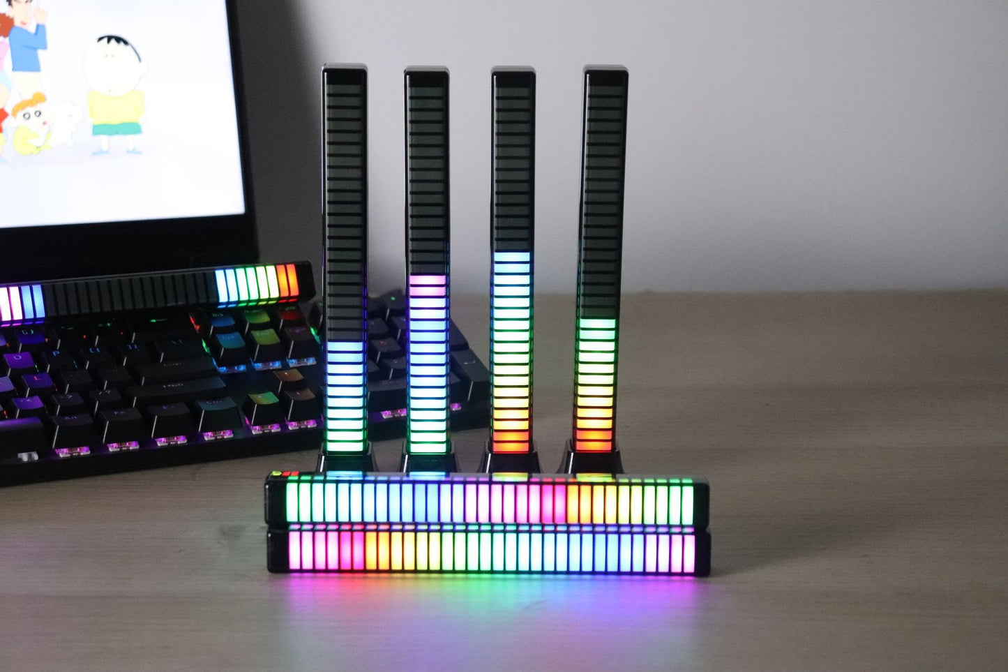 Music LED Bar - Lyser i 3 dimensioner, Laddbar & Ljudstyrd, Synkar med musiken