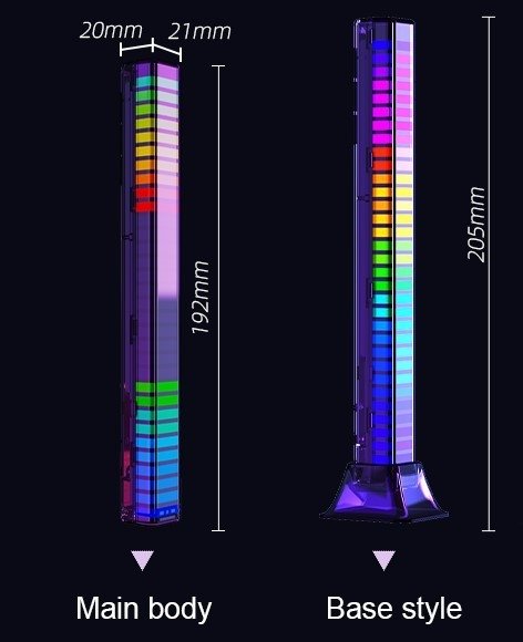Music LED Bar - Lyser i 3 dimensioner, Laddbar & Ljudstyrd, Synkar med musiken