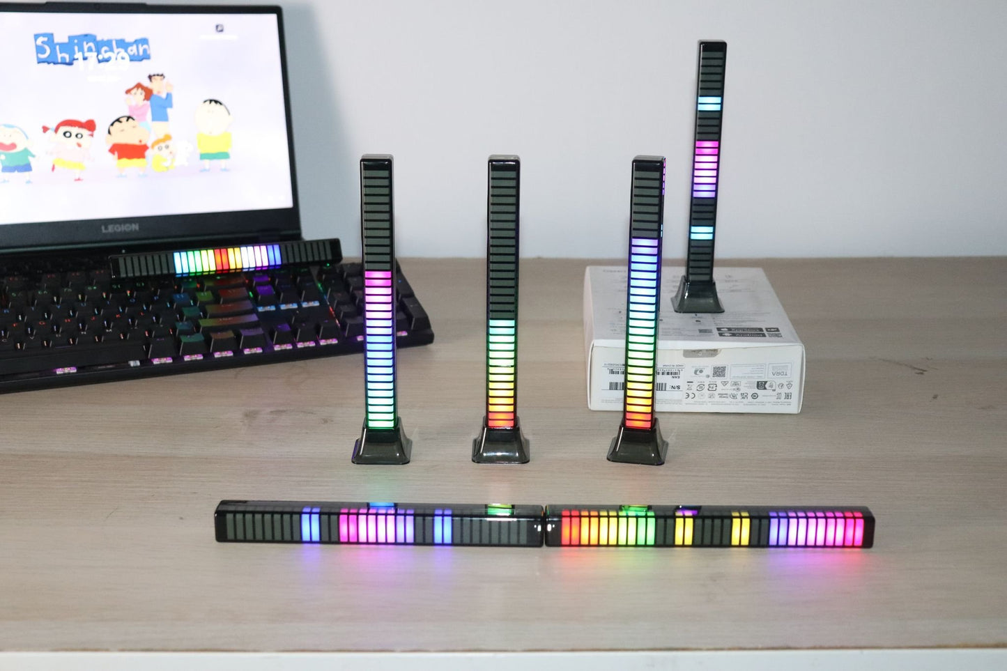 Music LED Bar - Lyser i 3 dimensioner, Laddbar & Ljudstyrd, Synkar med musiken