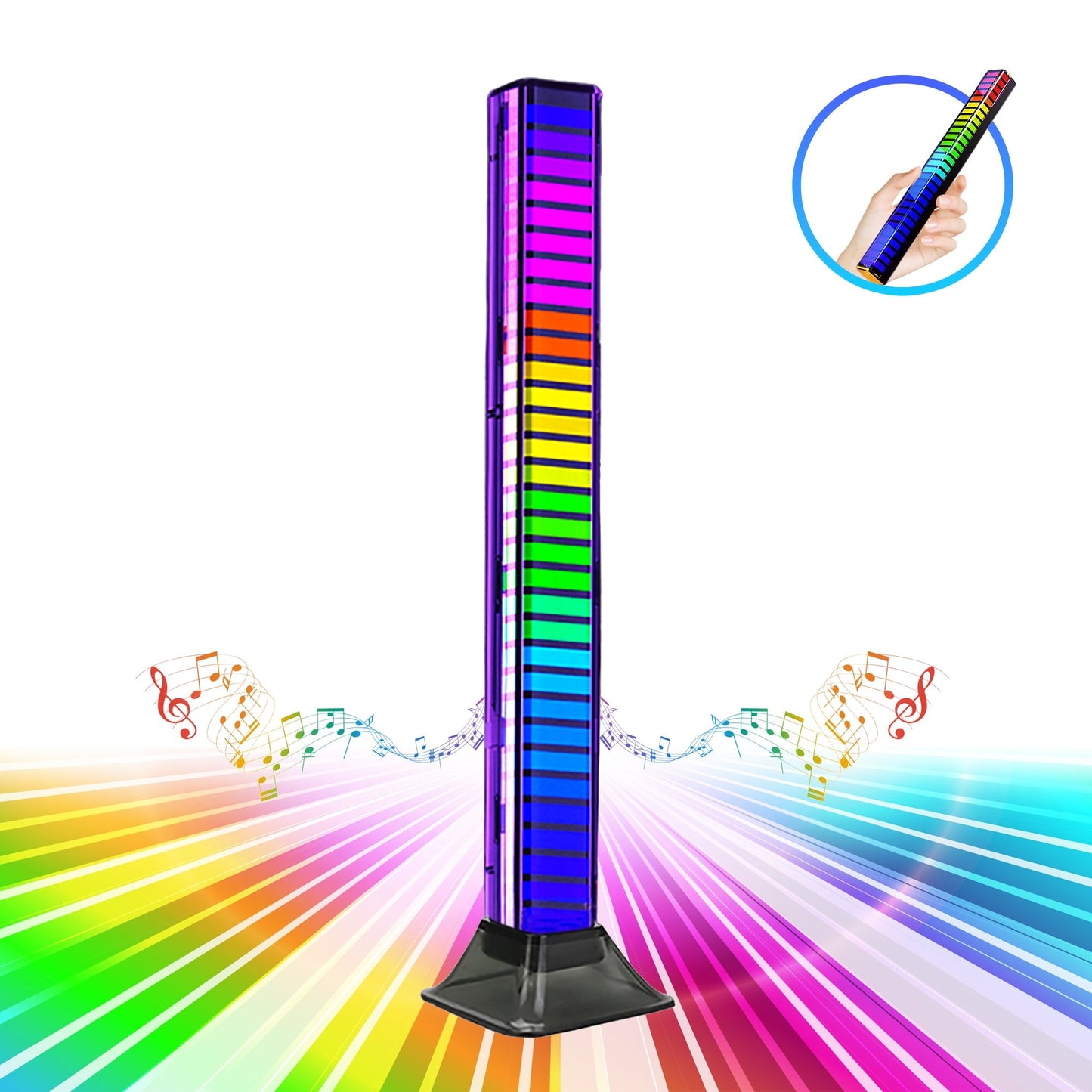 Music LED Bar - Lyser i 3 dimensioner, Laddbar & Ljudstyrd, Synkar med musiken