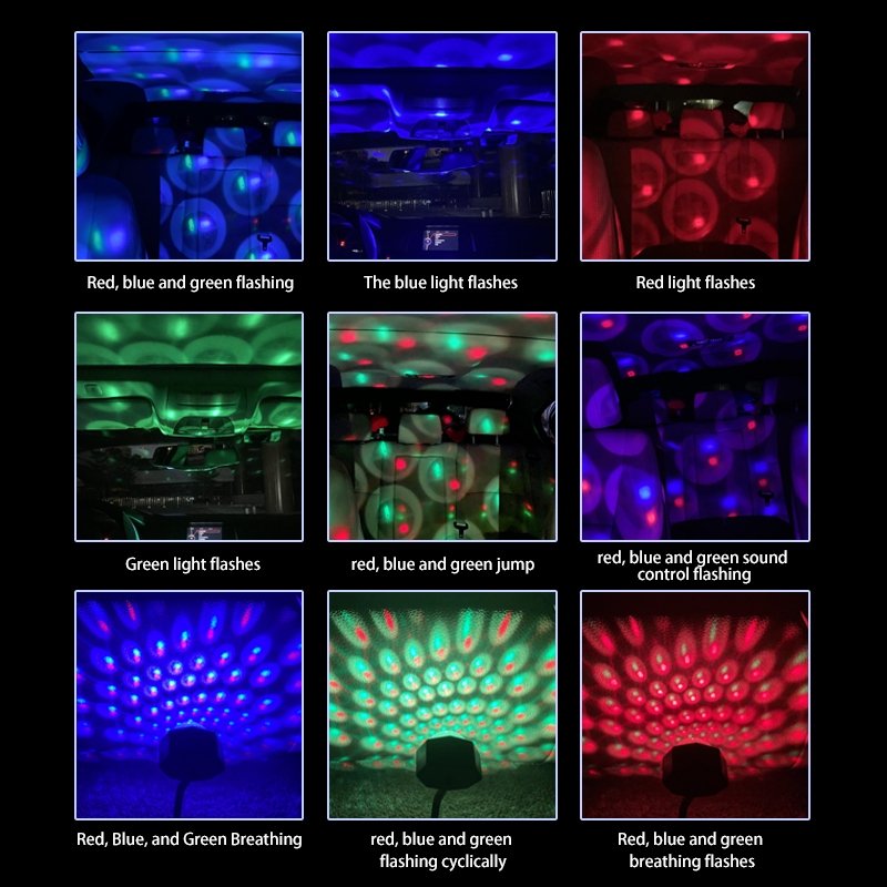 Röstkontrollerad LED Mini Discolampa Y35 - Stämningsfullt Pulserande Flerfärgat Ljus