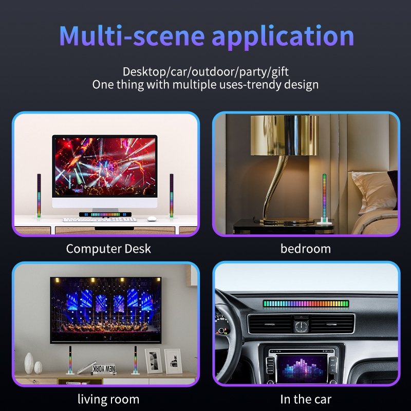 LuminKing Musik LED bar 2-pack - Laddbar & Ljudstyrd