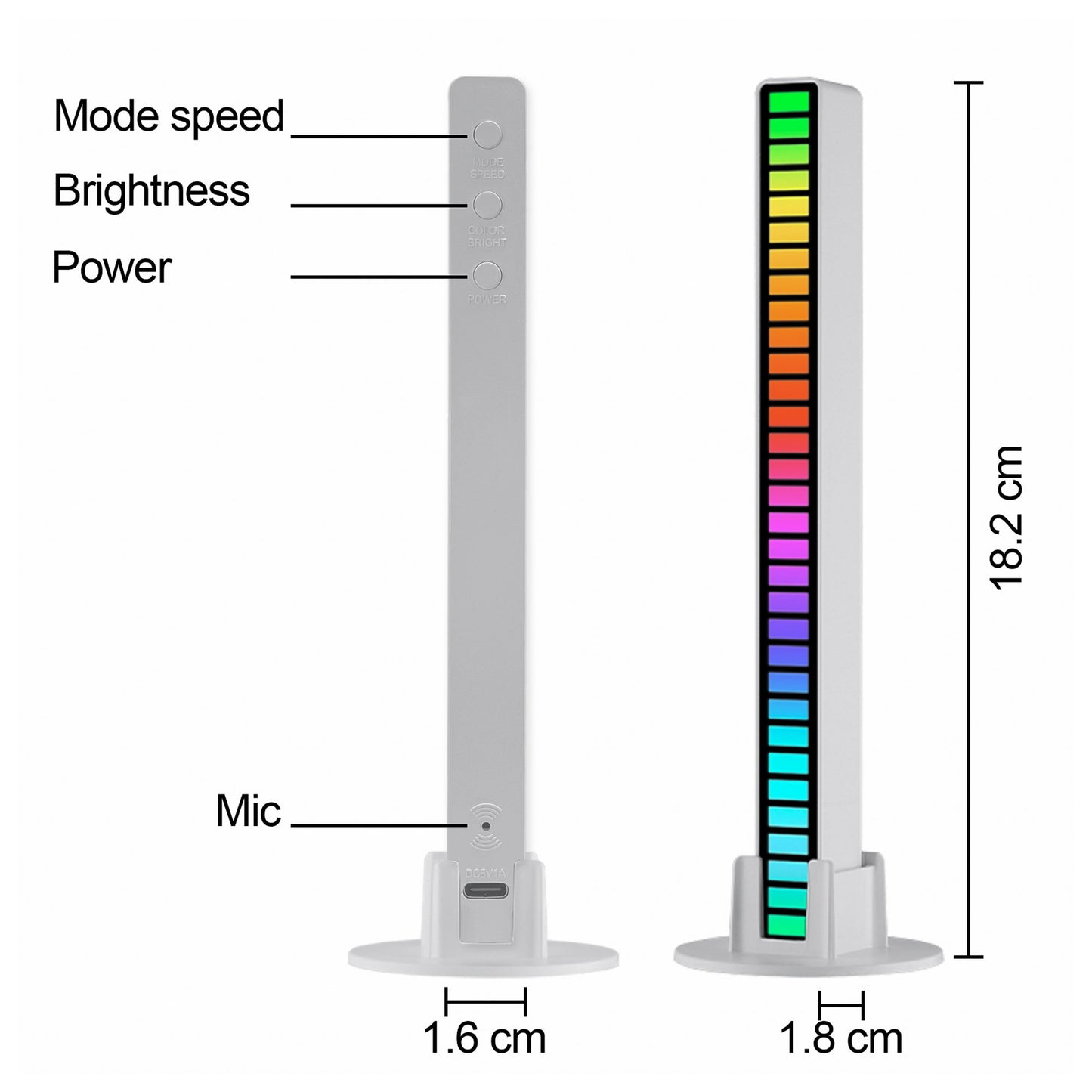 LuminKing Musik LED bar 2-pack - Laddbar & Ljudstyrd