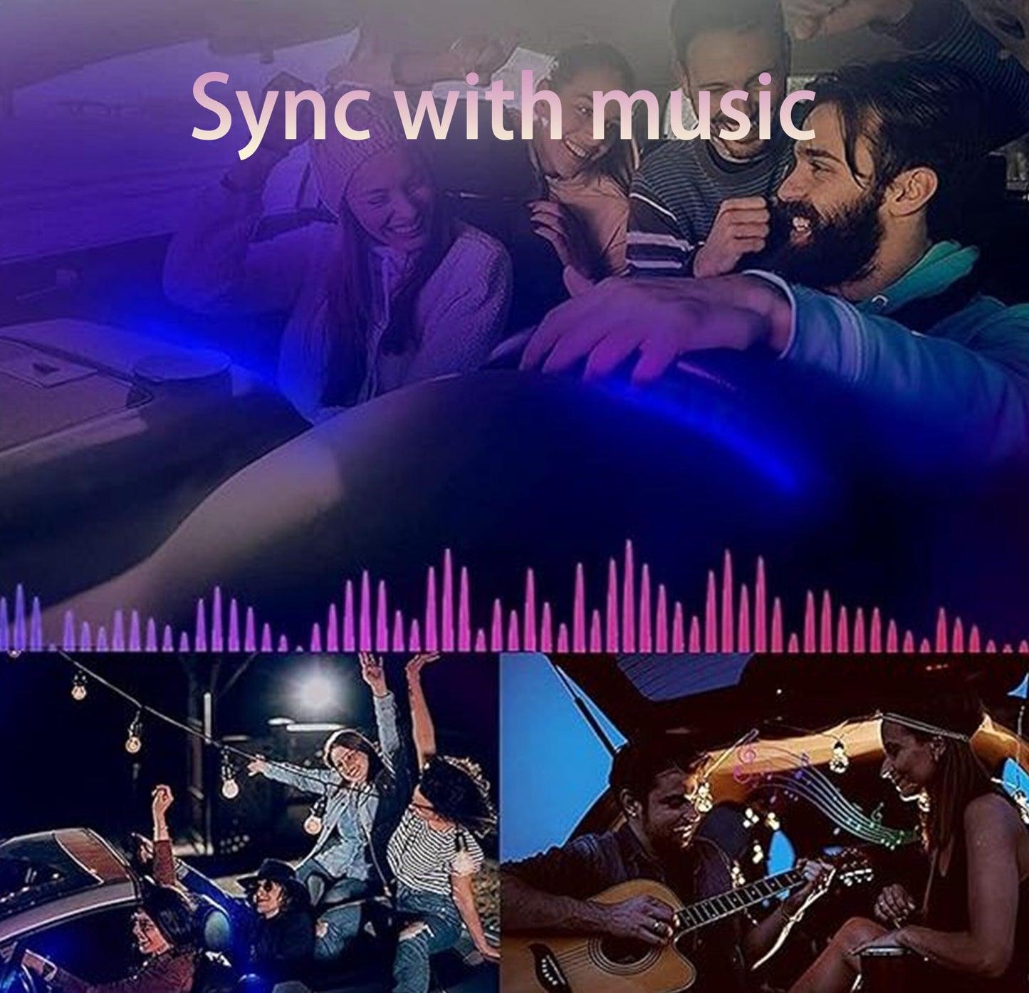 Car LED Balls - Interiör Bilbelysning & Disco, Synkar med Musik