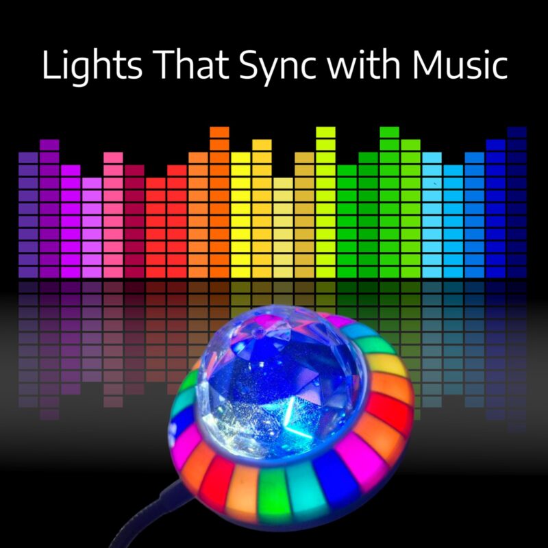 Discoboll - Musikstyrd, Roterande LED Discolampa med USB