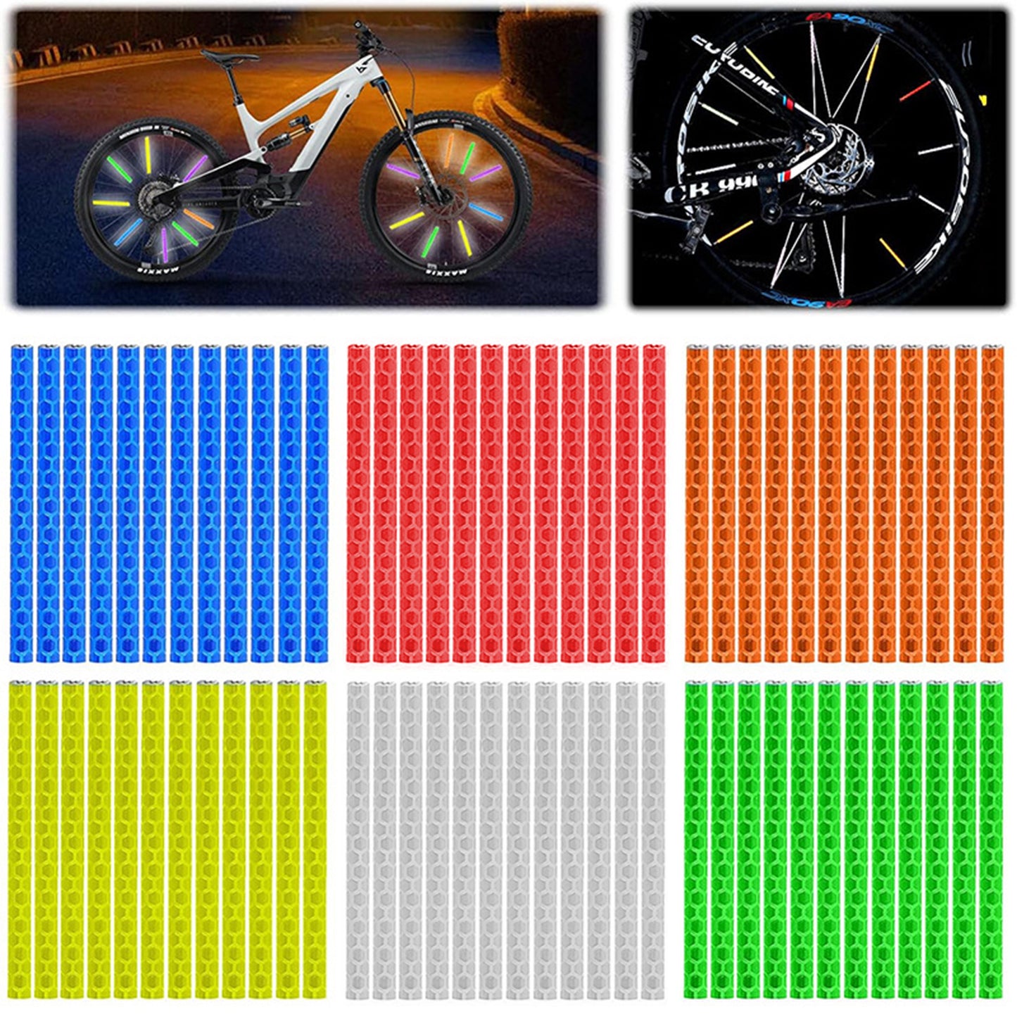 Cykel reflektorer i 6 olika färger - Kläm fast på hjulets ekrar - Ökad säkerhet